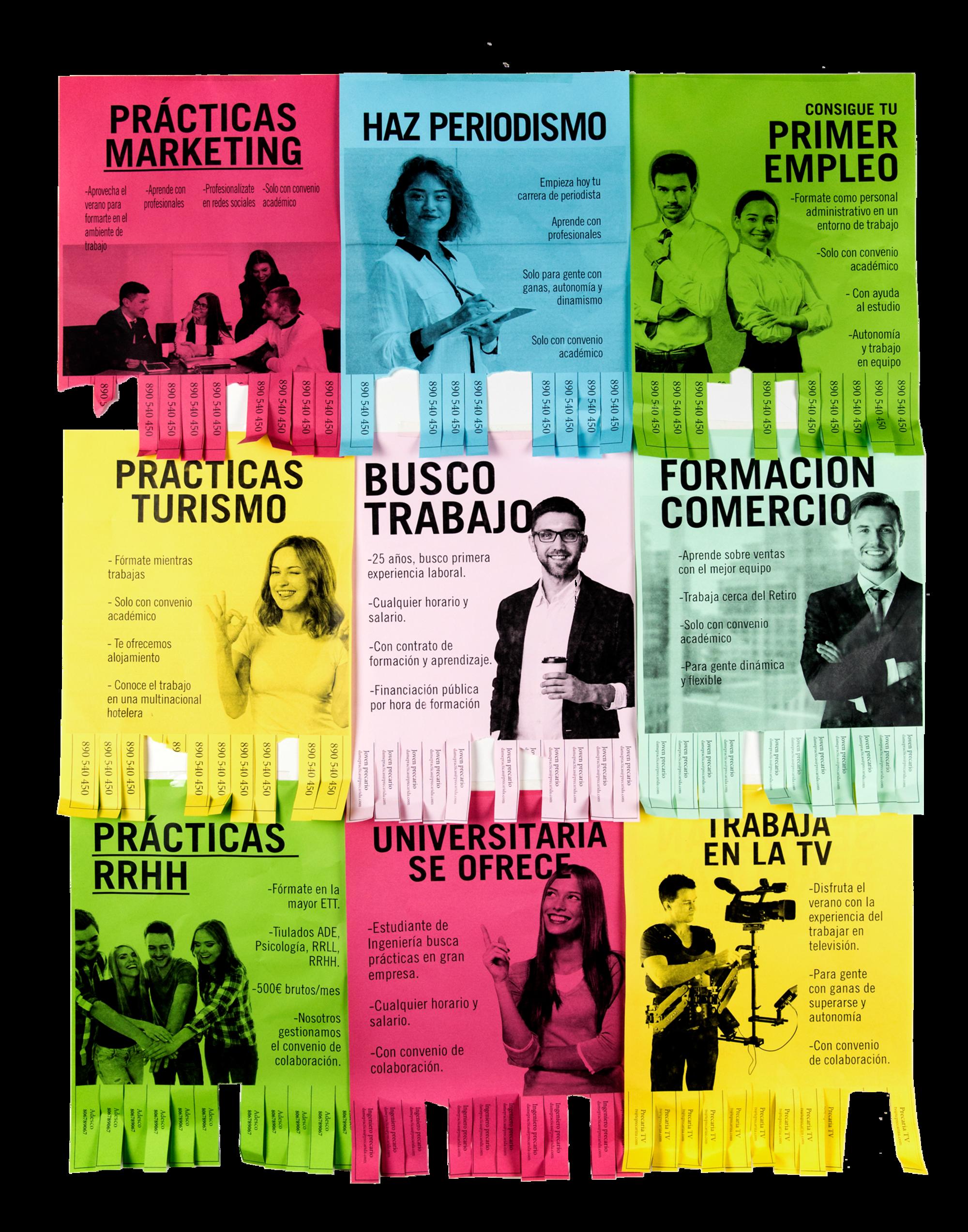 Anuncios de prácticas fondo negro